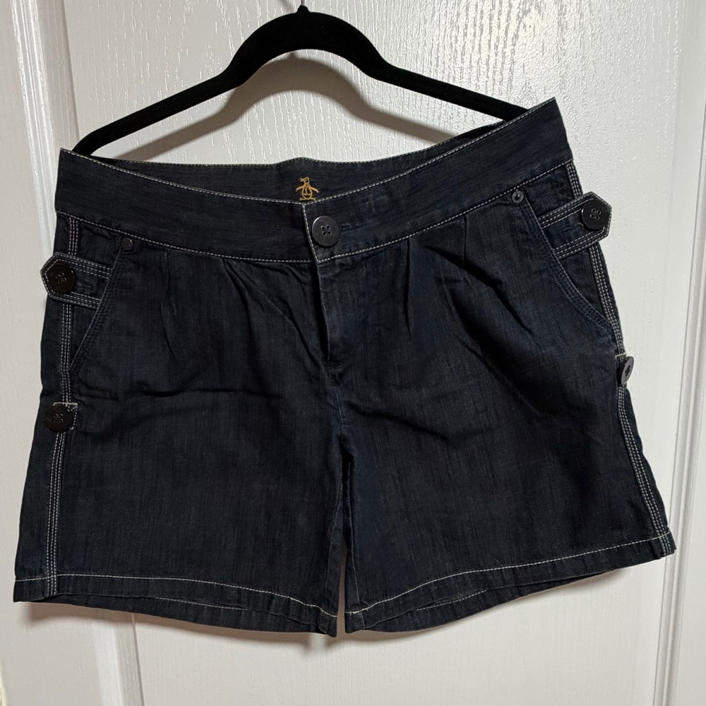 Original Penguin Dark Blue Women's Jean Shorts